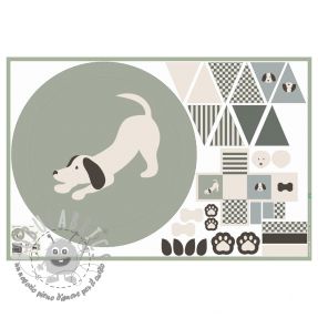 Tessuto di cotone Dog PANEL digital print