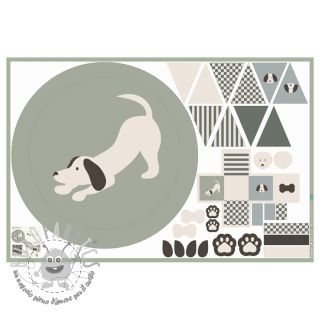 Tessuto di cotone Dog PANEL digital print