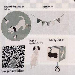 Tessuto di cotone Dog PANEL digital print