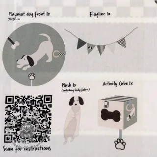 Tessuto di cotone Dog PANEL digital print