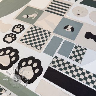 Tessuto di cotone Dog PANEL digital print
