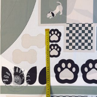 Tessuto di cotone Dog PANEL digital print