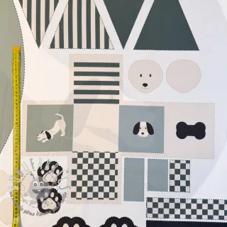 Tessuto di cotone Dog PANEL digital print