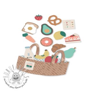 Tessuto di cotone Farmers market PANEL digital print