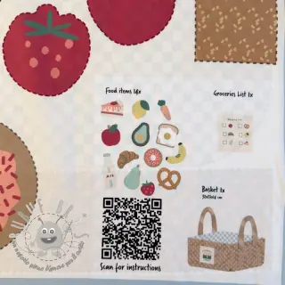 Tessuto di cotone Farmers market PANEL digital print