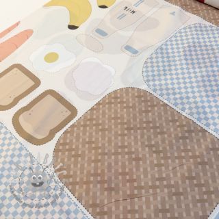 Tessuto di cotone Farmers market PANEL digital print