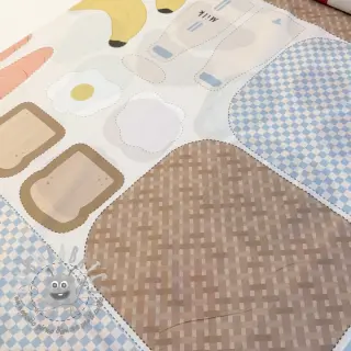 Tessuto di cotone Farmers market PANEL digital print