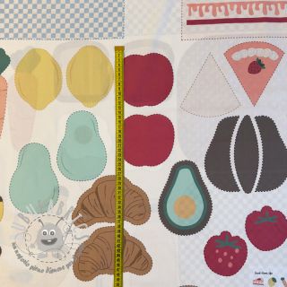 Tessuto di cotone Farmers market PANEL digital print