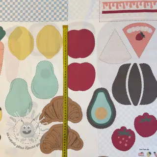 Tessuto di cotone Farmers market PANEL digital print