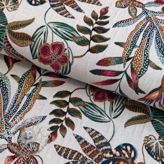 Tessuto decorativo jacquard Neroli allover blanc