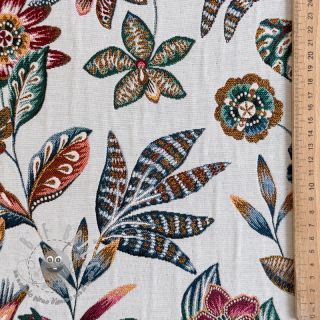 Tessuto decorativo jacquard Neroli allover blanc