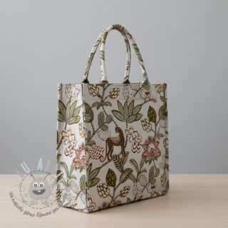 Tessuto decorativo jacquard Soliman allover blanc