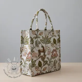 Tessuto decorativo jacquard Soliman allover blanc