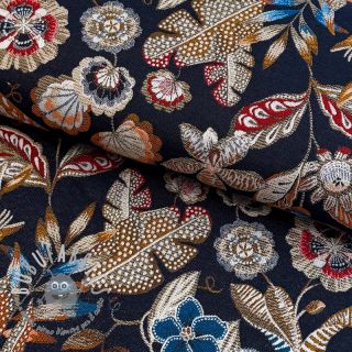 Tessuto decorativo jacquard Neroli allover nuit