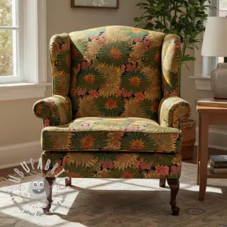 Tessuto decorativo jacquard Matcha allover kaki