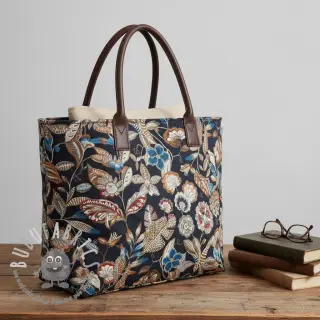 Tessuto decorativo jacquard Neroli allover nuit