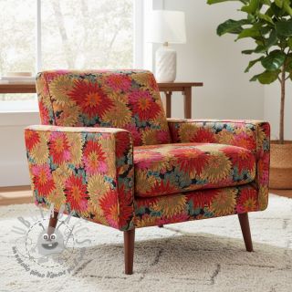 Tessuto decorativo jacquard Matcha allover rouge