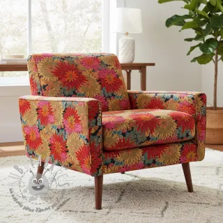 Tessuto decorativo jacquard Matcha allover rouge