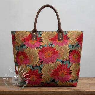Tessuto decorativo jacquard Matcha allover rouge