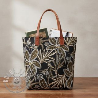 Tessuto decorativo jacquard Moranto allover noir