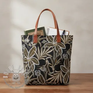 Tessuto decorativo jacquard Moranto allover noir