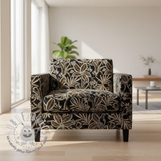 Tessuto decorativo jacquard Moranto allover noir