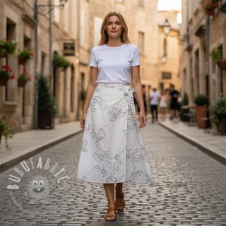 Tessuto di cotone EMBROIDERY Loom En Light off white