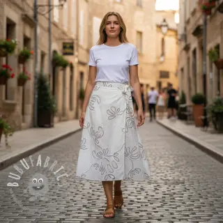 Tessuto di cotone EMBROIDERY Loom En Light off white
