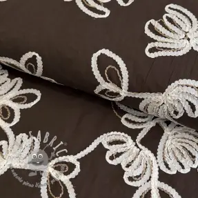 Tessuto di cotone EMBROIDERY Loom En Light brown