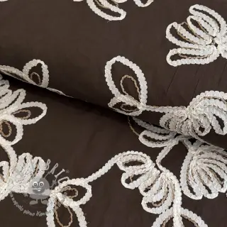 Tessuto di cotone EMBROIDERY Loom En Light brown
