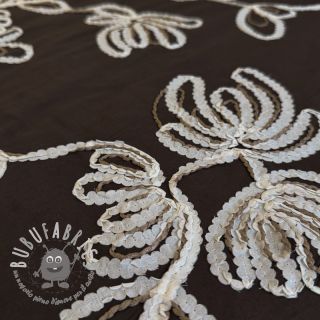 Tessuto di cotone EMBROIDERY Loom En Light brown