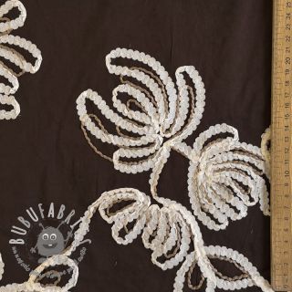 Tessuto di cotone EMBROIDERY Loom En Light brown