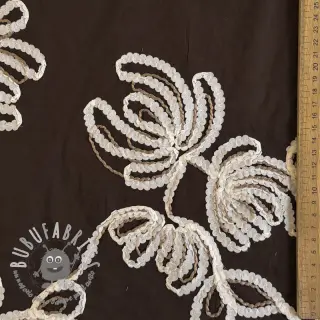 Tessuto di cotone EMBROIDERY Loom En Light brown