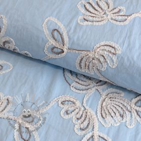Tessuto di cotone EMBROIDERY Loom En Light baby blue