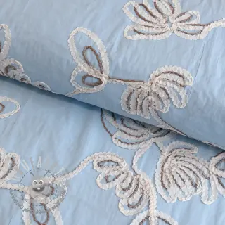 Tessuto di cotone EMBROIDERY Loom En Light baby blue