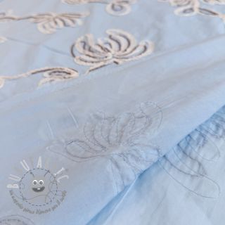 Tessuto di cotone EMBROIDERY Loom En Light baby blue
