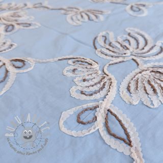 Tessuto di cotone EMBROIDERY Loom En Light baby blue