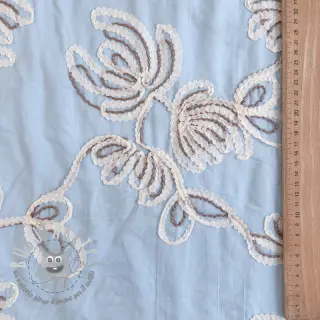 Tessuto di cotone EMBROIDERY Loom En Light baby blue