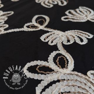 Tessuto di cotone EMBROIDERY Loom En Light black