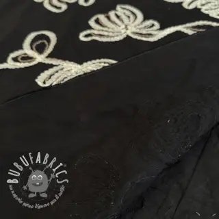 Tessuto di cotone EMBROIDERY Loom En Light black