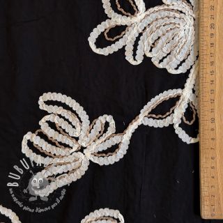 Tessuto di cotone EMBROIDERY Loom En Light black