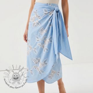 Tessuto di cotone EMBROIDERY Loom En Light baby blue