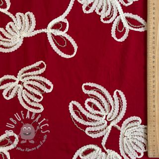 Tessuto di cotone EMBROIDERY Loom En Light red