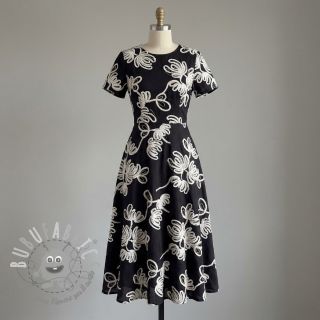 Tessuto di cotone EMBROIDERY Loom En Light black