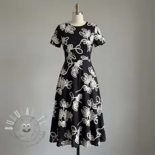 Tessuto di cotone EMBROIDERY Loom En Light black