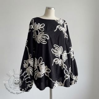 Tessuto di cotone EMBROIDERY Loom En Light black