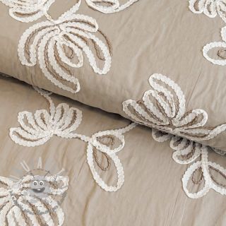 Tessuto di cotone EMBROIDERY Loom En Light natural