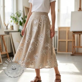 Tessuto di cotone EMBROIDERY Loom En Light natural