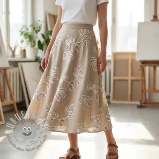 Tessuto di cotone EMBROIDERY Loom En Light natural
