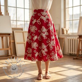 Tessuto di cotone EMBROIDERY Loom En Light red